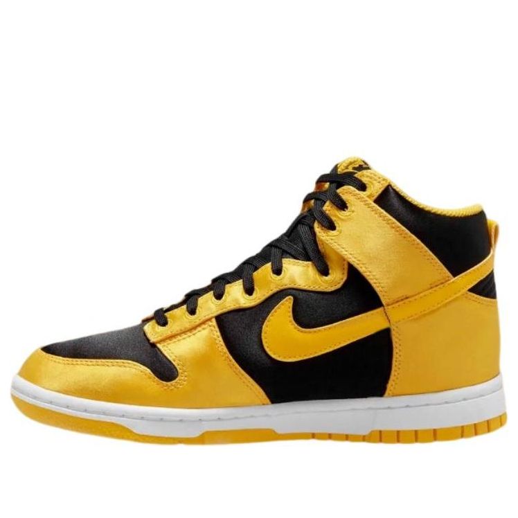 (WMNS) Nike Dunk High Goldenrod Satin 'Yellow Black'  FN4216-001 Antique Icons