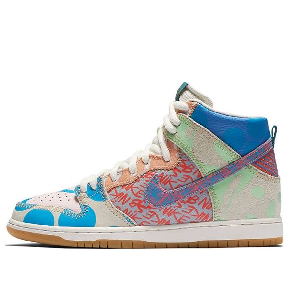 Nike Thomas Campbell x SB Dunk High 'What The'  918321-381 Antique Icons